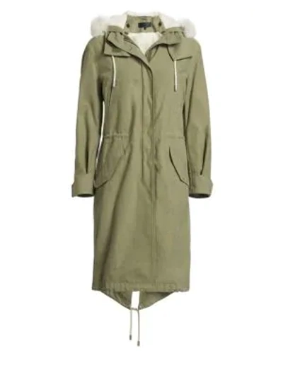 Shop Rag & Bone Penelope Faux Fur Trim Parka In Light Green