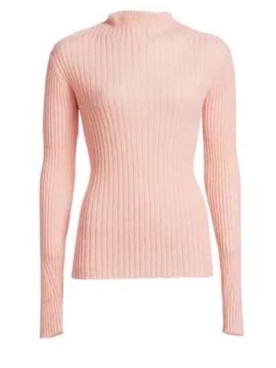 Shop Rag & Bone Donna Mohair Blend Turtleneck Sweater In Peach Beige