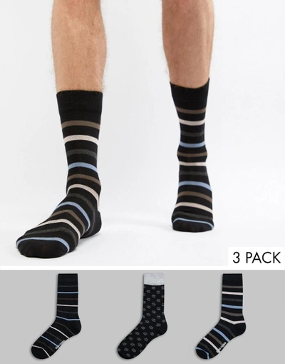 Shop Ben Sherman 3 Pack Patterned Sock - Multi