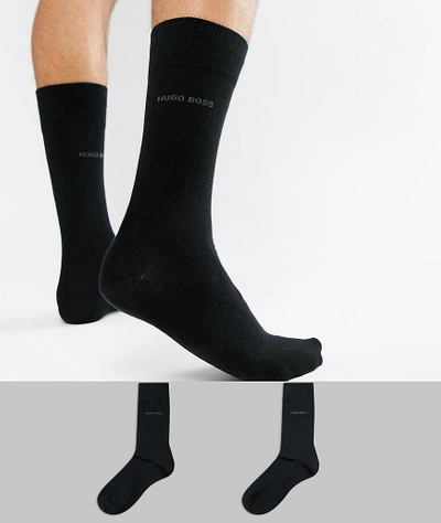 Shop Hugo Boss Boss 2 Pack Socks In Black