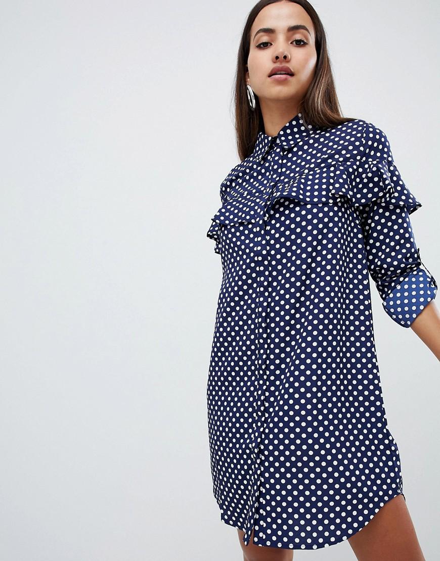 ax paris blue polka dot dress