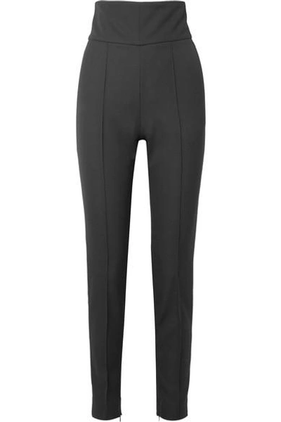 Shop Alexandre Vauthier Grain De Poudre Wool Slim-leg Pants In Black