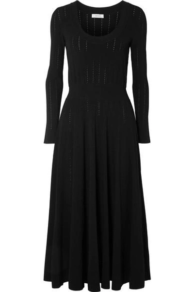 Shop Casasola Stretch-knit Midi Dress In Black