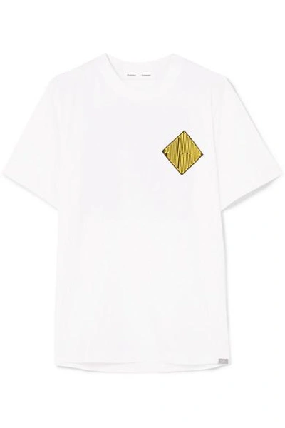 Shop Proenza Schouler Pswl Printed Cotton-jersey T-shirt In White