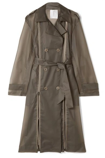 Shop Tre Zip-detailed Matte-pvc Nch Coat In Anthracite