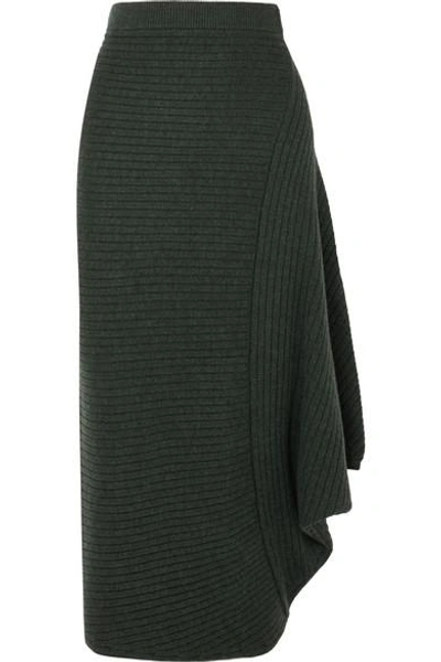 Shop Jw Anderson Infinity Ribbed Merino Wool Skirt