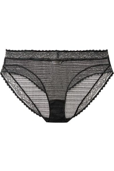 Shop Eres Lunch Stretch-leavers Lace Briefs In Charcoal