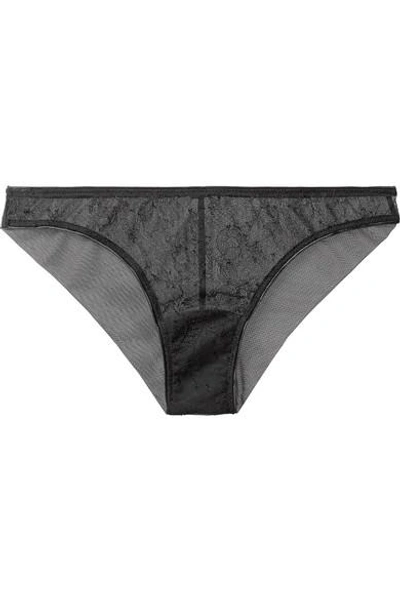 Shop Id Sarrieri Aurore Chantilly Lace And Tulle Briefs In Black