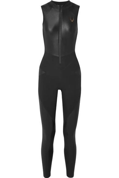 Shop Lucas Hugh Kubrick Paneled Stretch Bodysuit In Black