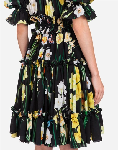 Shop Dolce & Gabbana Printed Silk Dress In Floral Print