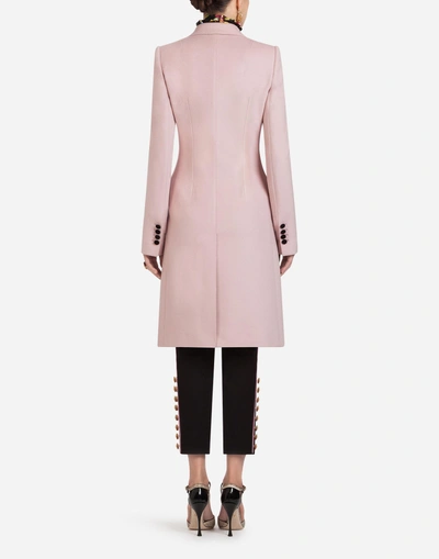 Shop Dolce & Gabbana Wool Coat In Pink