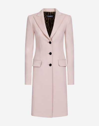 Shop Dolce & Gabbana Wool Coat In Pink