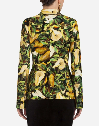 Shop Dolce & Gabbana Printed Velvet Blazer In Multi-colored