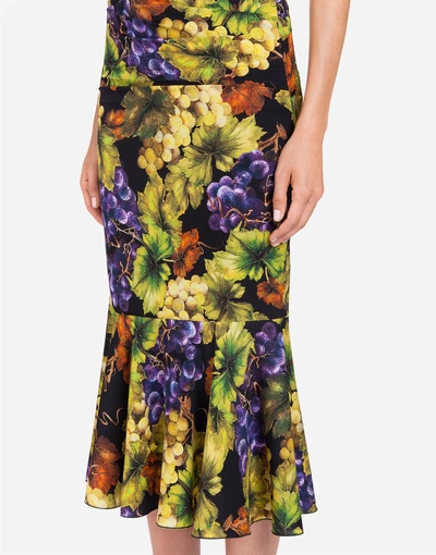 Shop Dolce & Gabbana Printed Silk Dress In Multi-colored