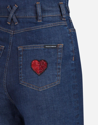 Shop Dolce & Gabbana Stretch Cotton Five-pocket Jeans In Blue