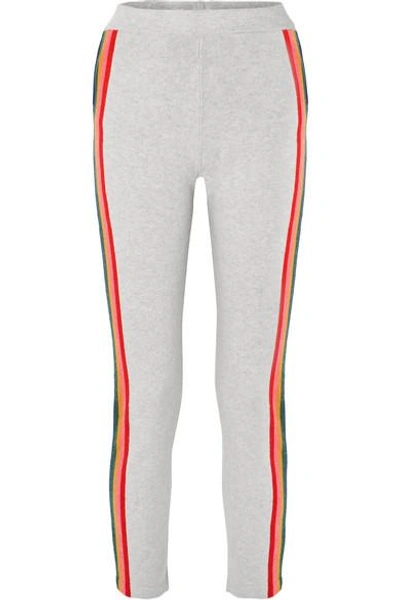 Shop Allude Striped Wool-blend Track Pants In Gray