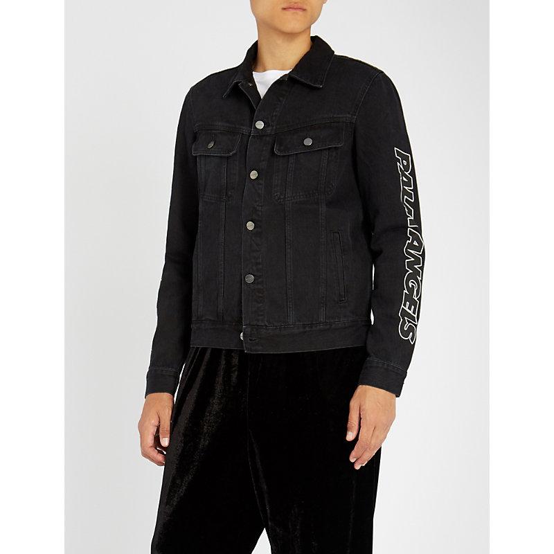 palm angels black denim jacket