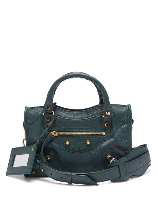 balenciaga mini city dark green