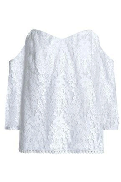 Shop Bailey44 Bailey 44 Woman Off-the-shoulder Cotton-blend Lace Top White