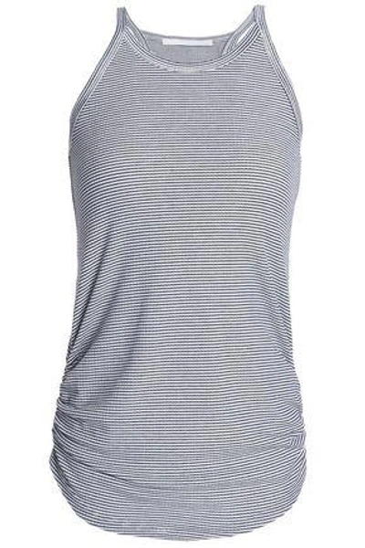 Shop Kain Woman Ruched Striped Stretch-knit Tank Blue