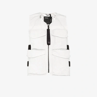 Shop Nemen Guard Vest Sleeveless Jacket In White