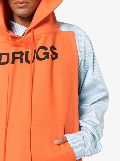 Shop Raf Simons Drugs Sleeveless Hoodie In Yellow/orange