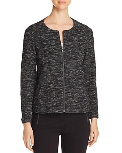 Shop Eileen Fisher Lightweight Melange Knit Jacket - 100% Exclusive In Black