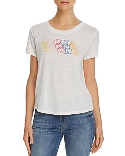 Shop Honey Punch Aloha Embroidered Tee In White