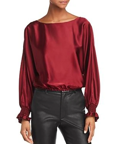 Shop Ramy Brook Adena Satin Top In Mahogany