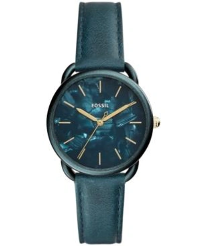 Shop Fossil Women's Tailor Teal Leather Strap Watch 35mm