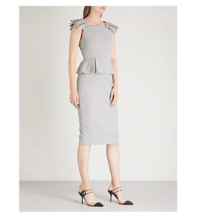 Shop Ted Baker Daizid Peplum Textured Dress In Grey