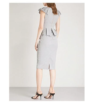 Shop Ted Baker Daizid Peplum Textured Dress In Grey