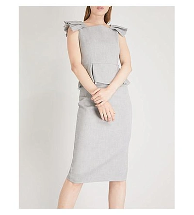 Shop Ted Baker Daizid Peplum Textured Dress In Grey