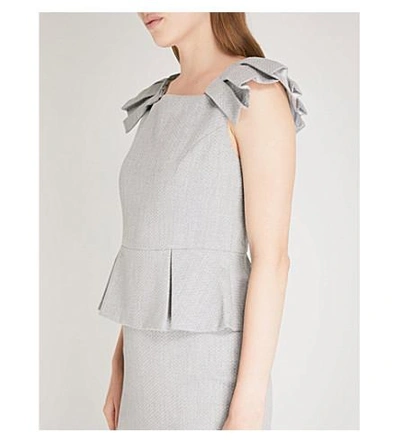 Shop Ted Baker Daizid Peplum Textured Dress In Grey