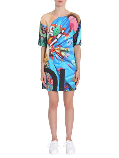 Shop Moschino Cady T-shirt Dress In Multicolour