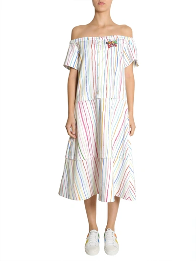 Shop Mira Mikati Off-shoulder Dress In Multicolour