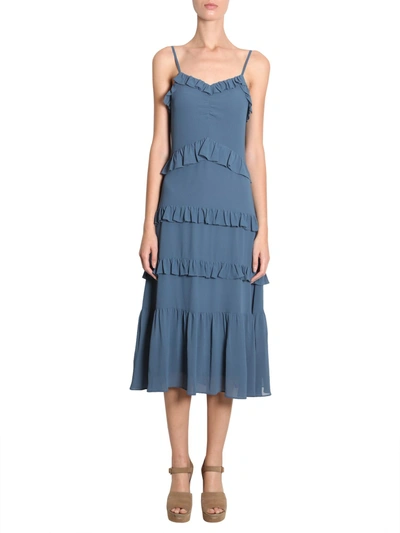 Shop Michael Michael Kors Ruffled Dress In Azure