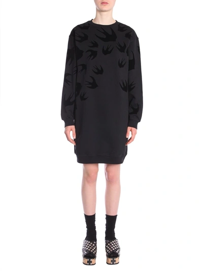 Shop Mcq By Alexander Mcqueen Cotton Sweatshirt Dress In Black