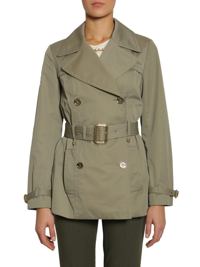 Shop Michael Michael Kors Short Trench Coat In Military Green