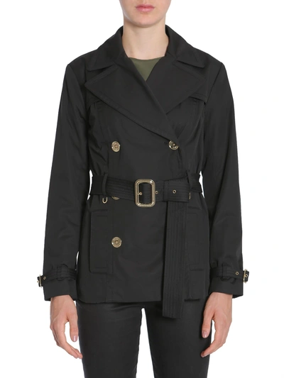 Shop Michael Michael Kors Short Trench Coat In Black