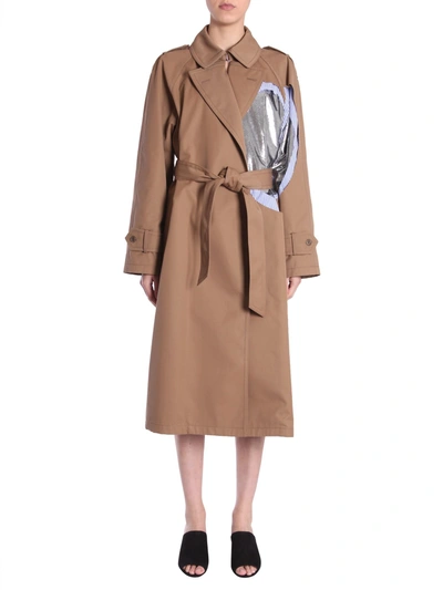Shop Maison Margiela Trench Coat With Belt In Brown