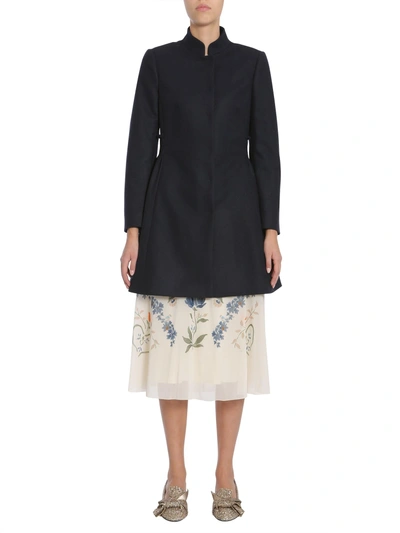 Shop Red Valentino Wool Cloth Coat In Blue