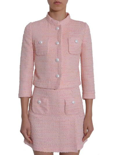 Shop Boutique Moschino Tweed Jacket In Pink