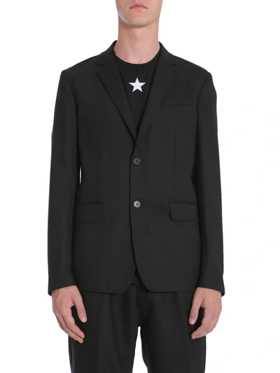 Shop Givenchy Twill Wool Jacket In Black