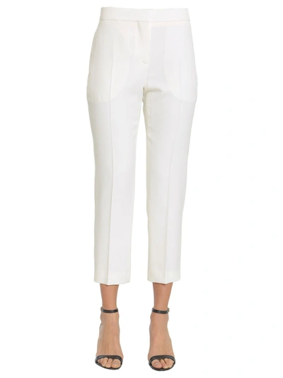 Shop Alexander Mcqueen Cropped Trousers In Ivory