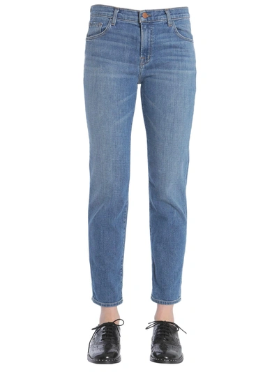 Shop Frame "le Boy" Jeans In Denim