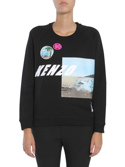 Shop Kenzo Sweatshirt With Patches In Black