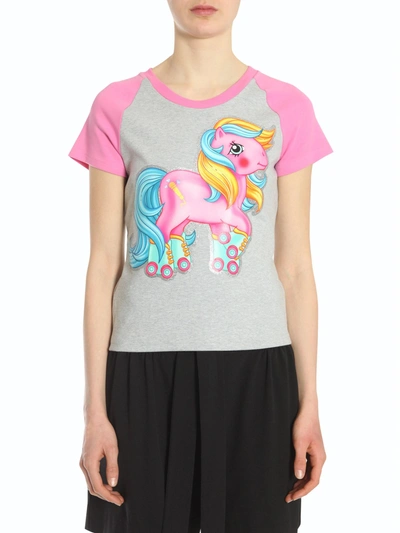 Shop Moschino Little Pony Printed T-shirt In Grey