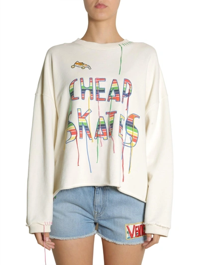 Shop Mira Mikati "cheap Skates" Embroidered Sweatshirt In Ivory