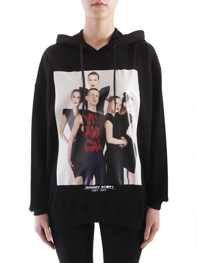 Shop Jeremy Scott Hooded Sweatshirt In Black
